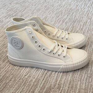PF Flyers Cream High-Top Sneakers